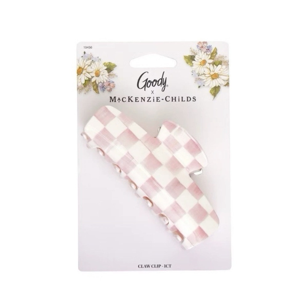 MacKenzie Childs x Goody Target 🎀 Pink Check Large Hair Claw Clip NEW In Stock